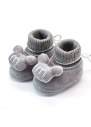 2022 New Winter Baby Shoes Infant Cotton Shoes Warm Shoes Plush Thick Medium High Tube Sock Baby Toddler Shoes Soft Shoes