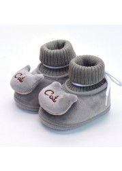 2022 New Winter Baby Shoes Infant Cotton Shoes Warm Shoes Plush Thick Medium High Tube Sock Baby Toddler Shoes Soft Shoes