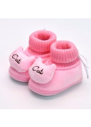 2022 New Winter Baby Shoes Infant Cotton Shoes Warm Shoes Plush Thick Medium High Tube Sock Baby Toddler Shoes Soft Shoes