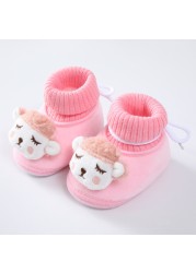 2022 New Winter Baby Shoes Infant Cotton Shoes Warm Shoes Plush Thick Medium High Tube Sock Baby Toddler Shoes Soft Shoes