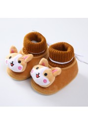 2022 New Winter Baby Shoes Infant Cotton Shoes Warm Shoes Plush Thick Medium High Tube Sock Baby Toddler Shoes Soft Shoes