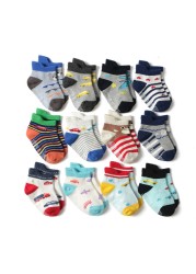 12 pairs/lot early childhood socks cotton floor socks boy gril baby short socks non-slip 1-5 years