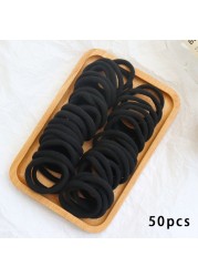 50pcs Girls Solid Color Big Rubber Band Ponytail Holder Gum Headwear Elastic Hair Bands Korean Girl Hair Accessories Ornaments