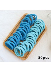 50pcs Girls Solid Color Big Rubber Band Ponytail Holder Gum Headwear Elastic Hair Bands Korean Girl Hair Accessories Ornaments