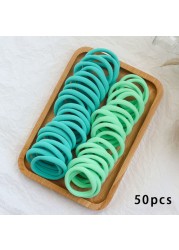 50pcs Girls Solid Color Big Rubber Band Ponytail Holder Gum Headwear Elastic Hair Bands Korean Girl Hair Accessories Ornaments