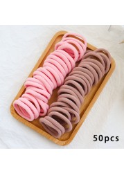 50pcs Girls Solid Color Big Rubber Band Ponytail Holder Gum Headwear Elastic Hair Bands Korean Girl Hair Accessories Ornaments