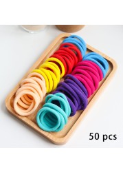 50pcs Girls Solid Color Big Rubber Band Ponytail Holder Gum Headwear Elastic Hair Bands Korean Girl Hair Accessories Ornaments