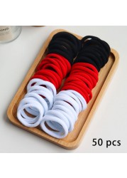 50pcs Girls Solid Color Big Rubber Band Ponytail Holder Gum Headwear Elastic Hair Bands Korean Girl Hair Accessories Ornaments