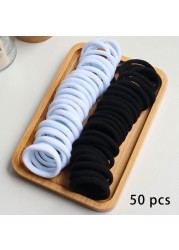 50pcs Girls Solid Color Big Rubber Band Ponytail Holder Gum Headwear Elastic Hair Bands Korean Girl Hair Accessories Ornaments