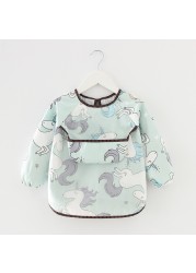 Baby Kids Toddler Long Sleeve Waterproof Scarf Art Smock Feeding Bib Pocket Infant Boys Girls Burp Cloths Bandana Bibs