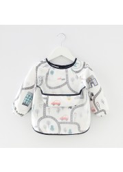 Baby Kids Toddler Long Sleeve Waterproof Scarf Art Smock Feeding Bib Pocket Infant Boys Girls Burp Cloths Bandana Bibs