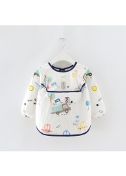 Baby Kids Toddler Long Sleeve Waterproof Scarf Art Smock Feeding Bib Pocket Infant Boys Girls Burp Cloths Bandana Bibs