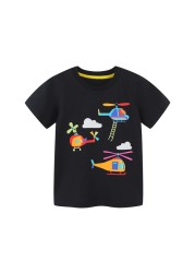 Little maven 2022 summer clothes baby boys children excavator T-shirt cotton lovely comfort and soft for kids 2-7 years old