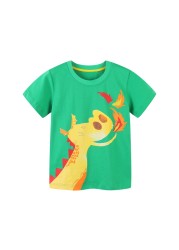 Little maven 2022 summer clothes baby boys children excavator T-shirt cotton lovely comfort and soft for kids 2-7 years old