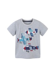 Little maven 2022 summer clothes baby boys children excavator T-shirt cotton lovely comfort and soft for kids 2-7 years old