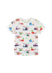 Little maven 2022 summer clothes baby boys children excavator T-shirt cotton lovely comfort and soft for kids 2-7 years old