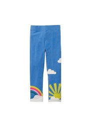 Seieroad Kids 2-7 Years Baby Long Pants Rainbow Embroidery Baby Pants Children Pants Baby Pants