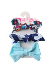 3pcs/set Baby Girls Lovely Bow Hairband Elastic Wide Headband Stretch Knot Headbands Turban Headdress Clothes Accessory