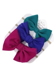 3pcs/set Baby Girls Lovely Bow Hairband Elastic Wide Headband Stretch Knot Headbands Turban Headdress Clothes Accessory