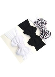 3pcs/set Baby Girls Lovely Bow Hairband Elastic Wide Headband Stretch Knot Headbands Turban Headdress Clothes Accessory