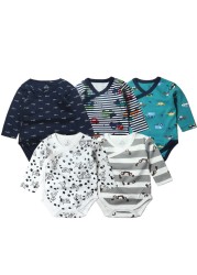 5pcs/lot Baby Bodysuits Autumn Newborn 100% Cotton Body Baby Long Sleeve Underwear Infant Jumpsuits Boys Girls Pajamas Clothes