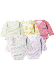 5pcs/lot Baby Bodysuits Autumn Newborn 100% Cotton Body Baby Long Sleeve Underwear Infant Jumpsuits Boys Girls Pajamas Clothes