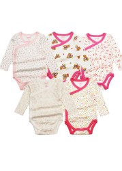 5pcs/lot Baby Bodysuits Autumn Newborn 100% Cotton Body Baby Long Sleeve Underwear Infant Jumpsuits Boys Girls Pajamas Clothes