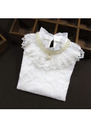 Spring Autumn Winter Girls Blouse Teen Girls Shirts Tops Cotton Lace Long Sleeve Girls Tops Shirt Kids Clothes For Kids