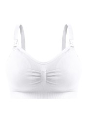 Breastfeeding Bra Clothes For Pregnant Women Up Open Button Wire Free Double Layer Seamless Maternity Underwear Large Size