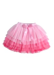 DXTON Girls Skirt Mesh Children's Skirt Girls Tutu Skirt Layered Tutu Skirt Prom Party Prom Dress Clothes