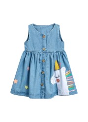 Little maven 2022 baby girls clothes casual cotton lovely kids summer dress for infant children 2 to 7 years