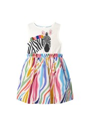 Little maven 2022 baby girls clothes casual cotton lovely kids summer dress for infant children 2 to 7 years