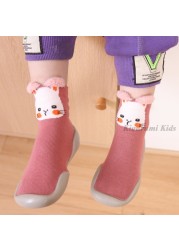 Baby First Shoes Baby Girls Newborn Knitwear Socks Warm Infant Winter Shoes Fox Rabbit Cartoon Kids Boy Casual Shoes 2021