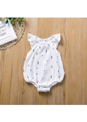 Summer Newborn Infant Baby Girls Romper Gauze Cotton Linen Baby Romper Playsuit Jumpsuit Fashion Baby Clothes