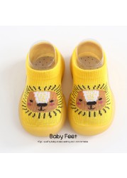 Unisex baby shoes first baby shoes first walkers boy soft sole rubber outdoor baby shoes cute animal socks baby anti-slip