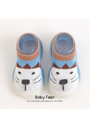 Unisex baby shoes first baby shoes first walkers boy soft sole rubber outdoor baby shoes cute animal socks baby anti-slip