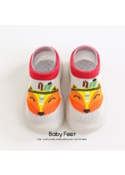 Unisex baby shoes first baby shoes first walkers boy soft sole rubber outdoor baby shoes cute animal socks baby anti-slip