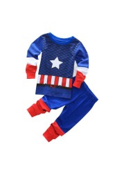 Children's Clothing Set Boys Sleepwear Kids Clothes Spider Pajamas Set Baby Girls Cotton Cartoon Pajamas Spring Autumn Pajamas