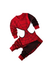 Children's Clothing Set Boys Sleepwear Kids Clothes Spider Pajamas Set Baby Girls Cotton Cartoon Pajamas Spring Autumn Pajamas