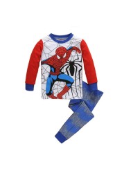 Children's Clothing Set Boys Sleepwear Kids Clothes Spider Pajamas Set Baby Girls Cotton Cartoon Pajamas Spring Autumn Pajamas