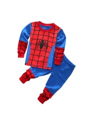 Children's Clothing Set Boys Sleepwear Kids Clothes Spider Pajamas Set Baby Girls Cotton Cartoon Pajamas Spring Autumn Pajamas