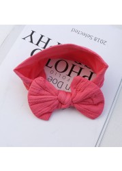 Baby Hair Band Girls Bow Elastic Headbands Turban Baby Hair Accessories Kids Headpiece 18 Colors