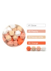 luvka 10pcs Silicone Beads Food Grade 14mm Hexagon Baby Teether Baby Teething Toy BPA Free Pendant Pacifier Pendant DIY