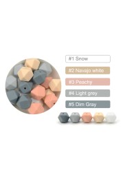 luvka 10pcs Silicone Beads Food Grade 14mm Hexagon Baby Teether Baby Teething Toy BPA Free Pendant Pacifier Pendant DIY