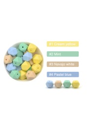 luvka 10pcs Silicone Beads Food Grade 14mm Hexagon Baby Teether Baby Teething Toy BPA Free Pendant Pacifier Pendant DIY