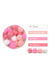 luvka 10pcs Silicone Beads Food Grade 14mm Hexagon Baby Teether Baby Teething Toy BPA Free Pendant Pacifier Pendant DIY