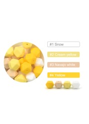 luvka 10pcs Silicone Beads Food Grade 14mm Hexagon Baby Teether Baby Teething Toy BPA Free Pendant Pacifier Pendant DIY