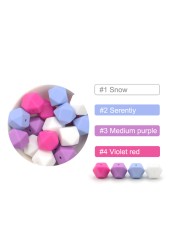 luvka 10pcs Silicone Beads Food Grade 14mm Hexagon Baby Teether Baby Teething Toy BPA Free Pendant Pacifier Pendant DIY