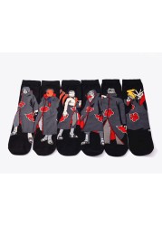 5 Pairs Naruto Cartoon Anime Figure Socks Kakashi Jiraiya Sasuke Gaara Long Tube Socks Men Adult Casual Socks xxx Boy Game Socks