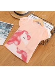 Kids Girl T-shirt Summer Baby Girls Cotton Tops Toddler T-shirt Children's Clothing Unicorn Clothes T-shirt Short Sleeve Clothes